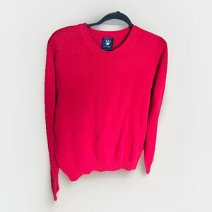 Vintage IVY CREW  Cotton Knit Crew Neck Sweater Red Men's Size Medium Preppy